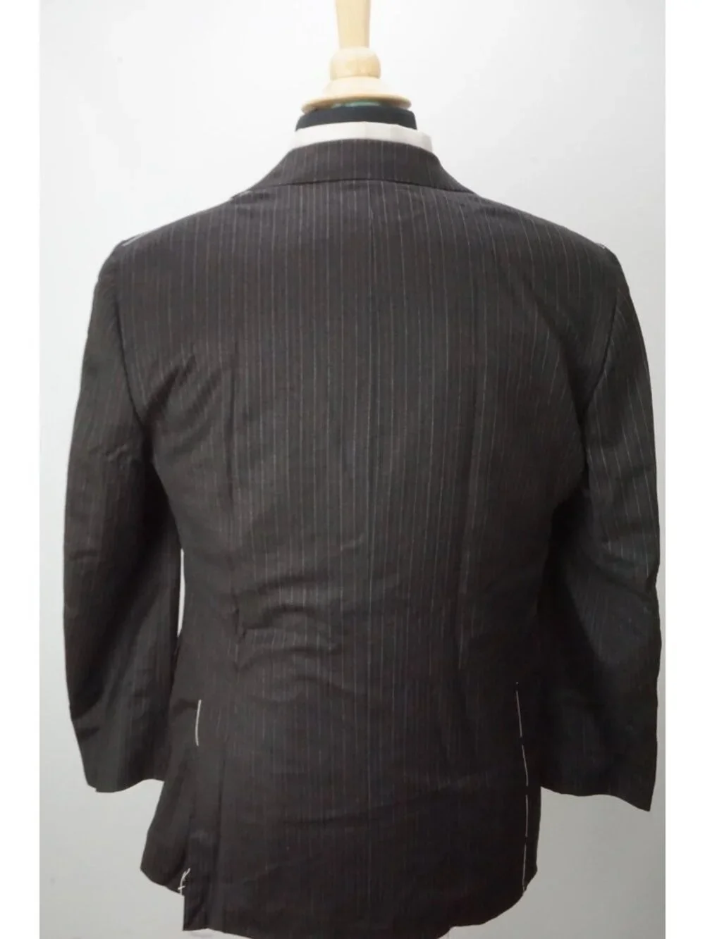 Sartoria Partenopea Brown Striped Silk Blend 2 Pc Suit Jacket Pant 50 EU NEW